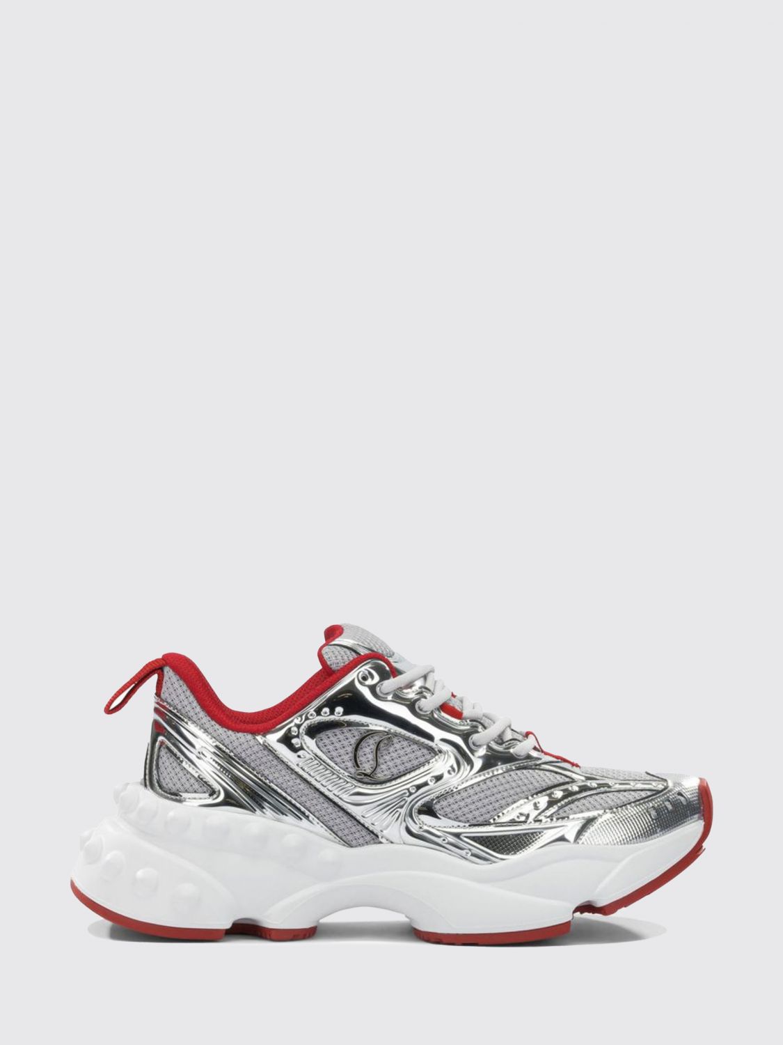 Christian Louboutin Sneakers Woman Silver CHRISTIAN LOUBOUTIN