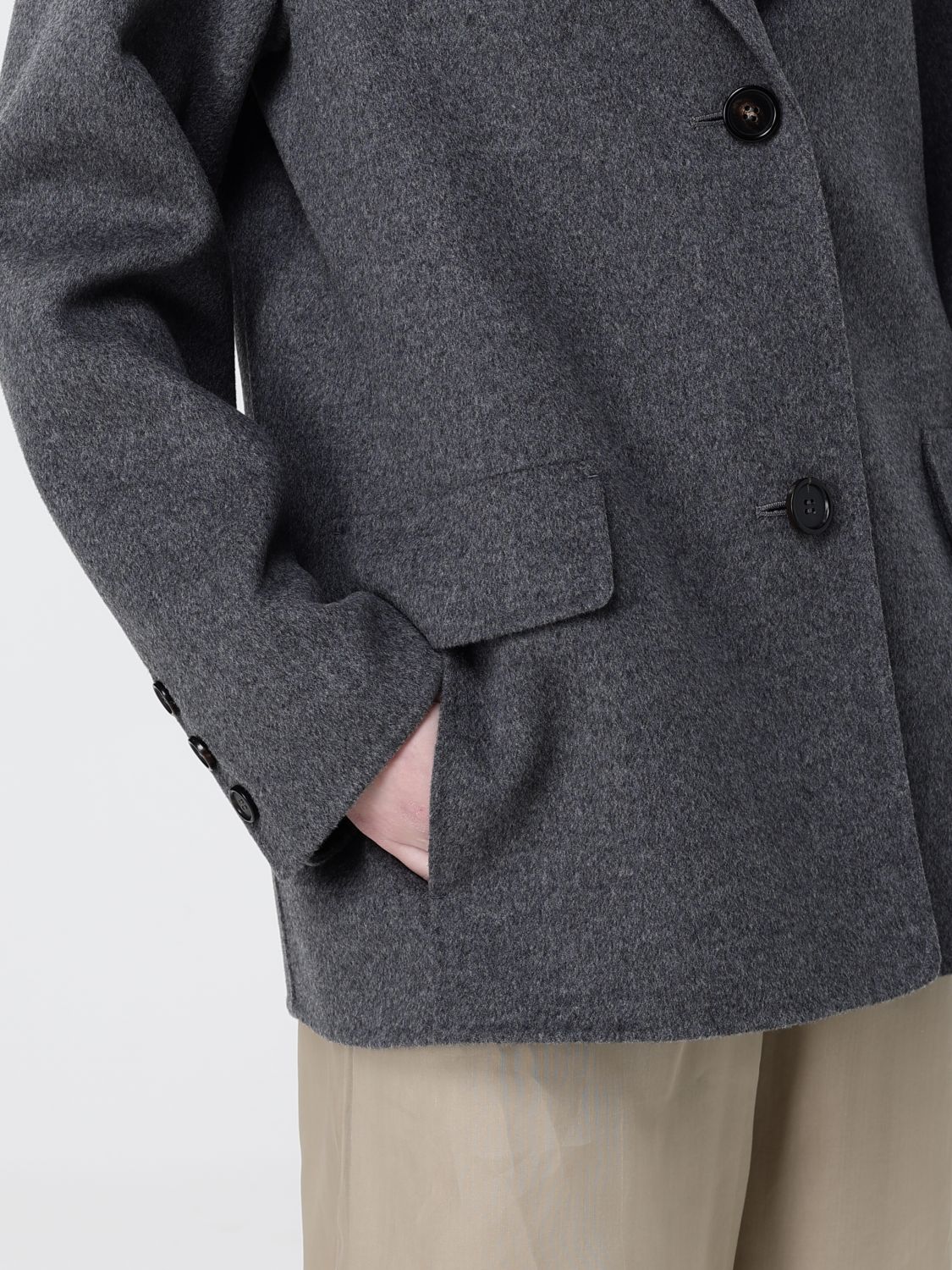 Max Mara Coat Woman Grey MAX MARA