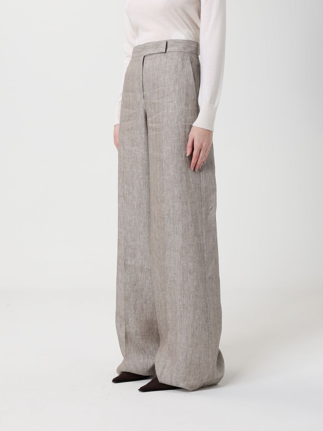 Max Mara Women Deserto Linen Palazzo Trousers Max Mara MAX MARA