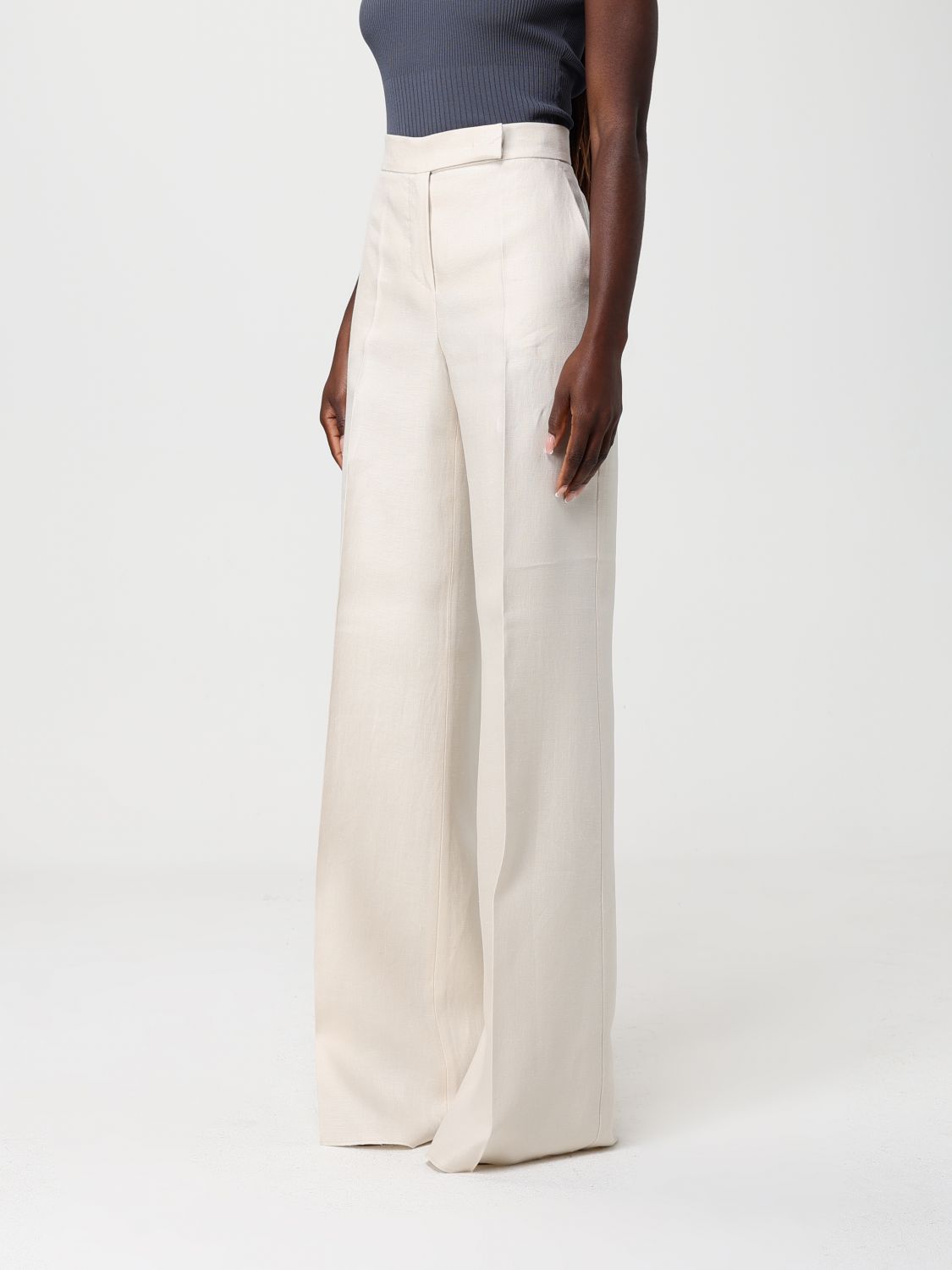 Max Mara Pants Woman Cream MAX MARA