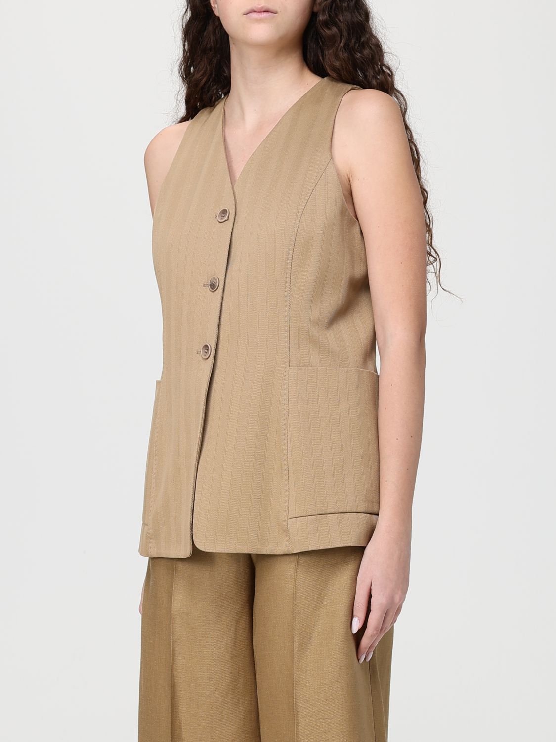 Max Mara Waistcoat Woman Beige MAX MARA