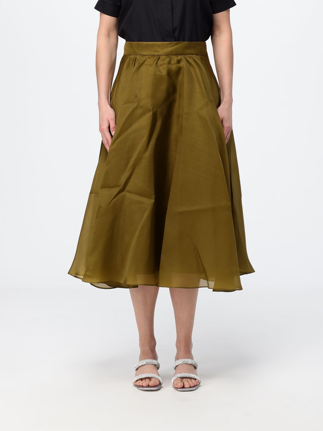 Max Mara Studio Skirt Woman Olive