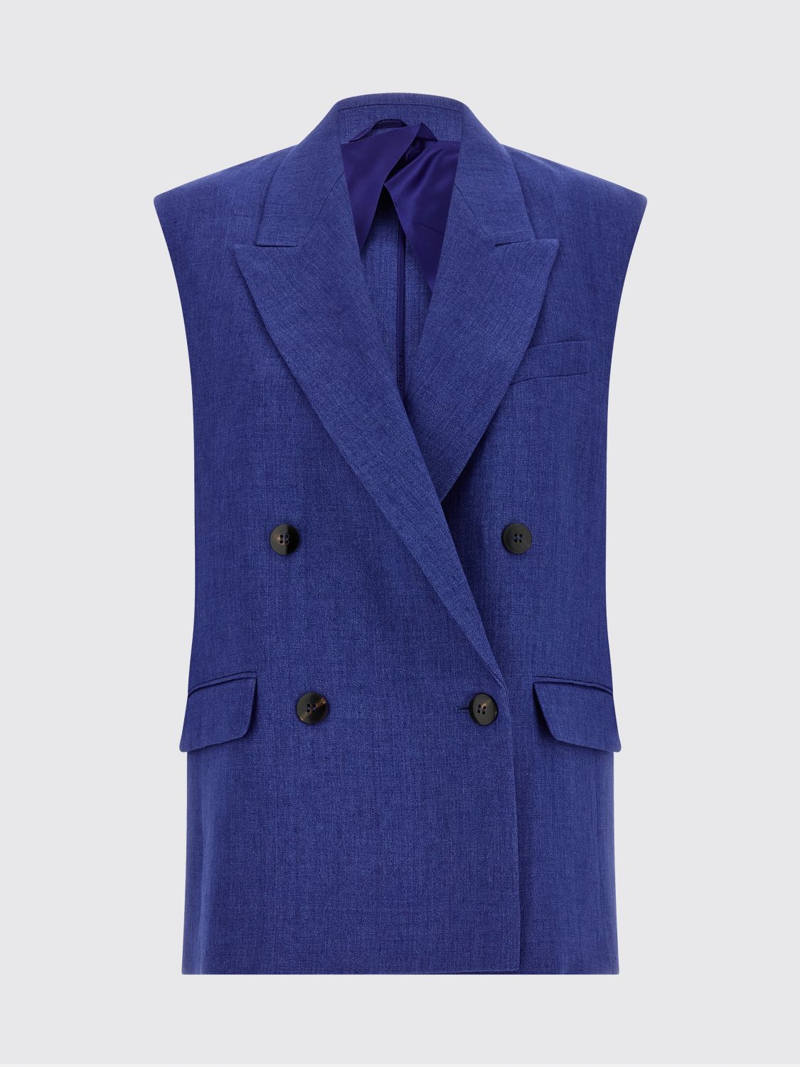 Max Mara Studio Waistcoat Woman Blue MAX MARA STUDIO