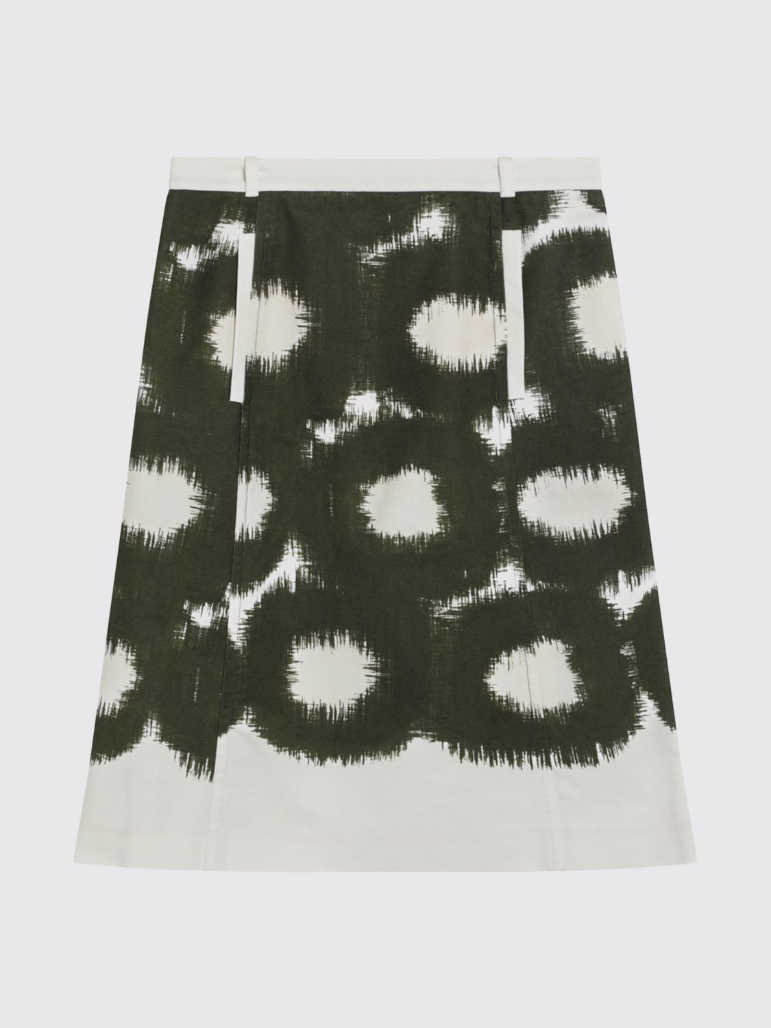 Prada Women Prada Printed Cotton And Linen Mini Skirt PRADA
