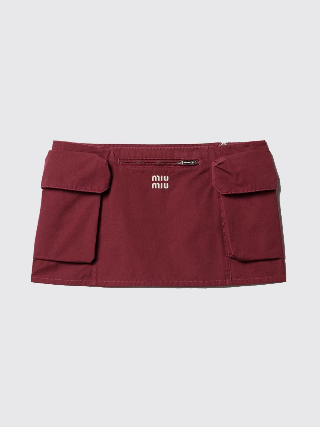 Miu Miu Women Cotton Mini Skirt With Cargo Pockets Miu Miu MIU MIU