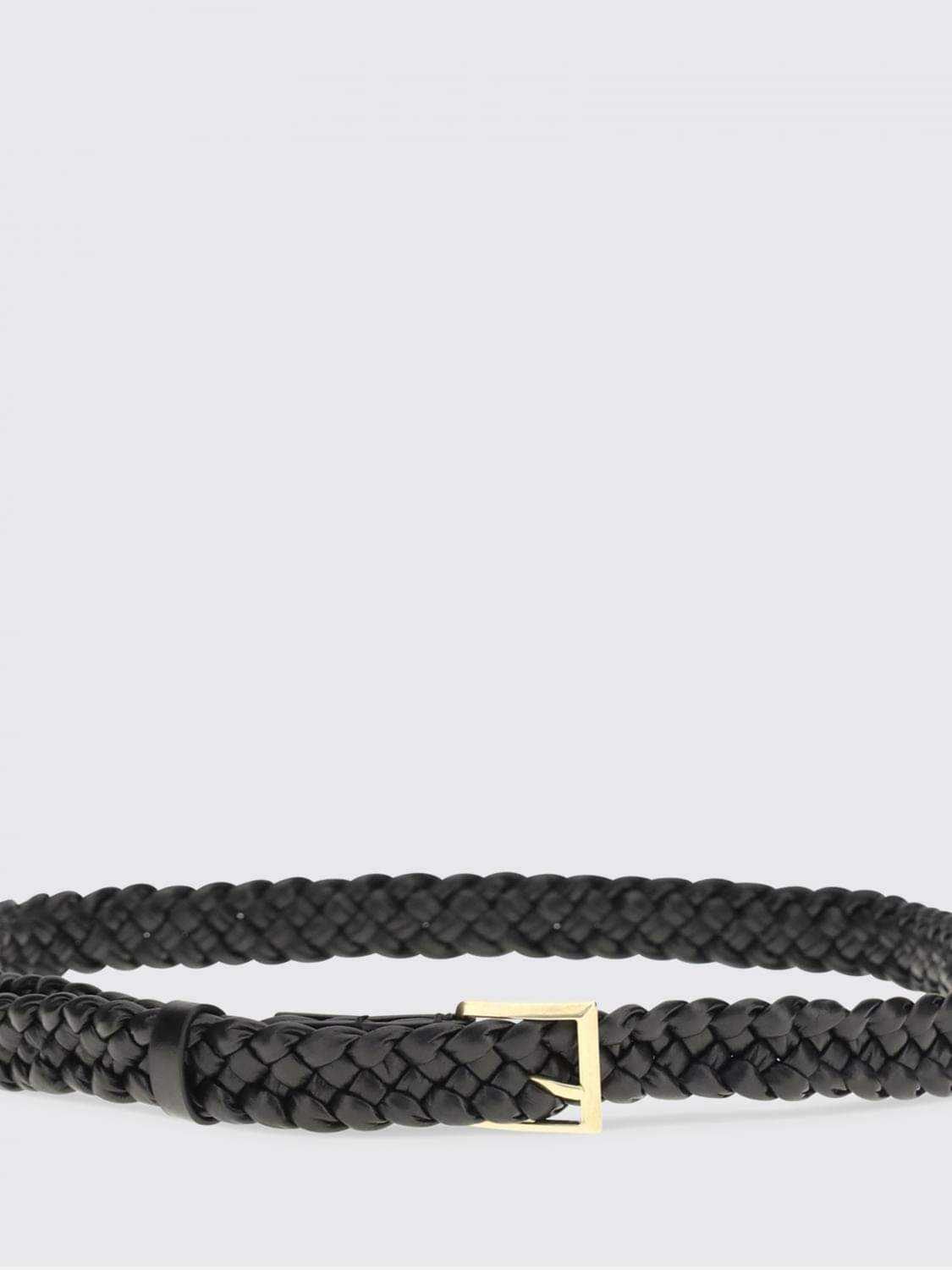 Bottega Veneta Women Black Leather Solo Belt BOTTEGA VENETA