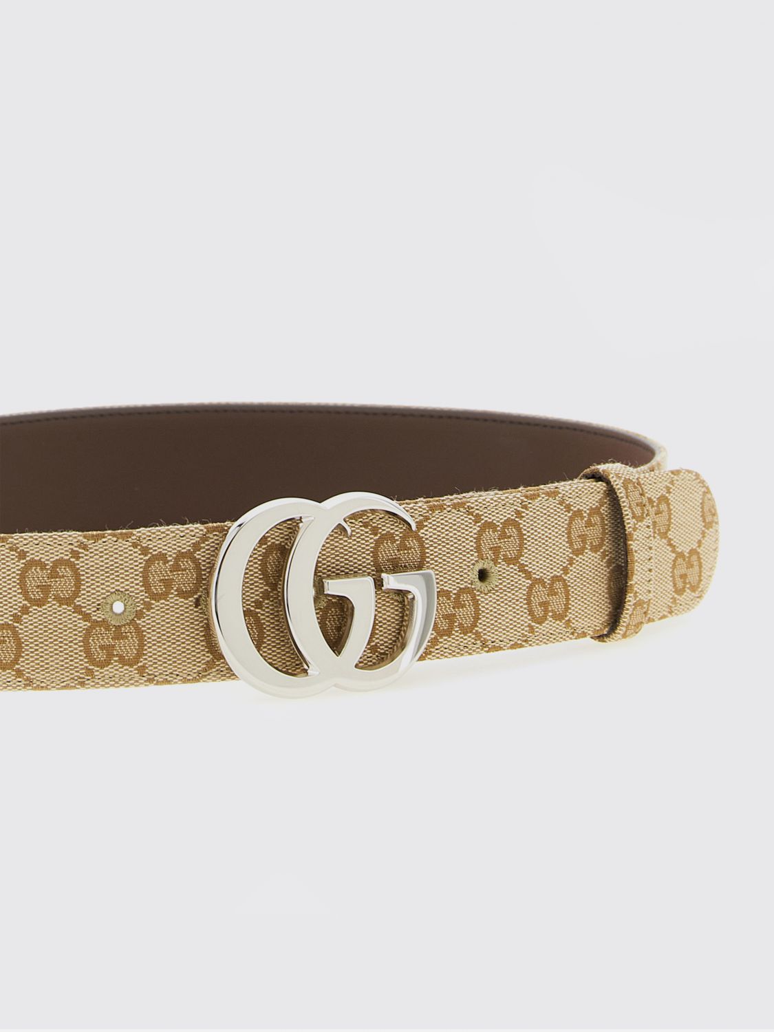 Gucci Men Gg Marmont Canvas Belt Gucci With An Interlocking Monogram Buckle GUCCI
