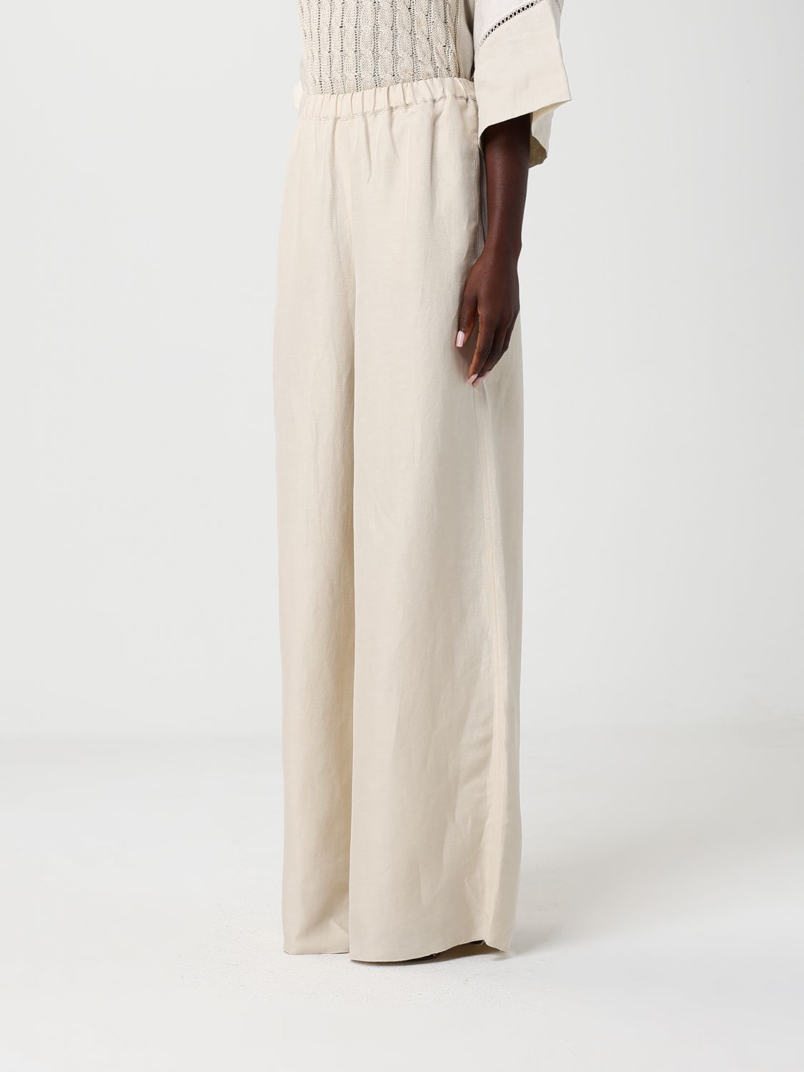 Max Mara Pants Woman Beige MAX MARA