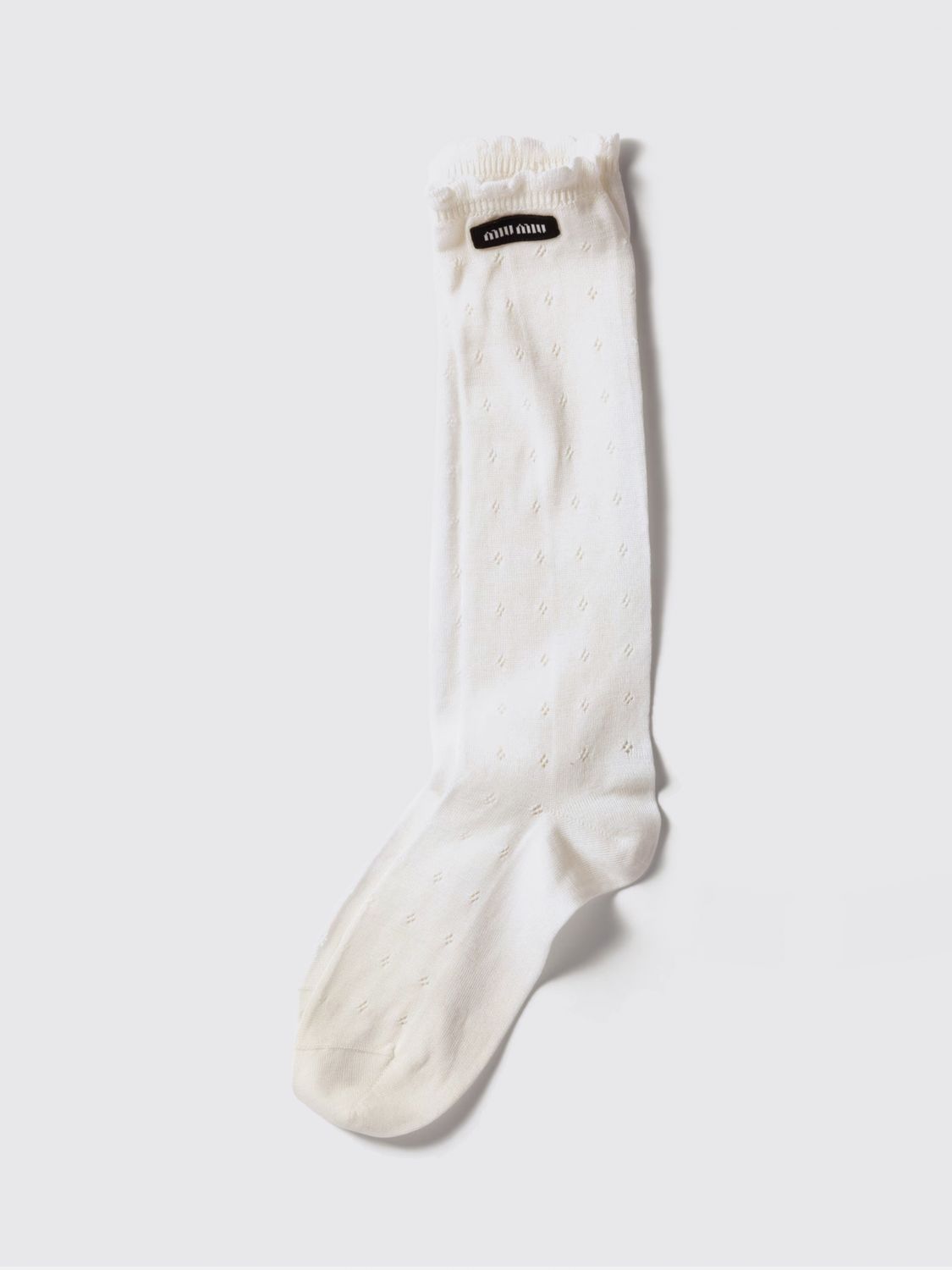 Miu Miu Socks Woman Natural MIU MIU