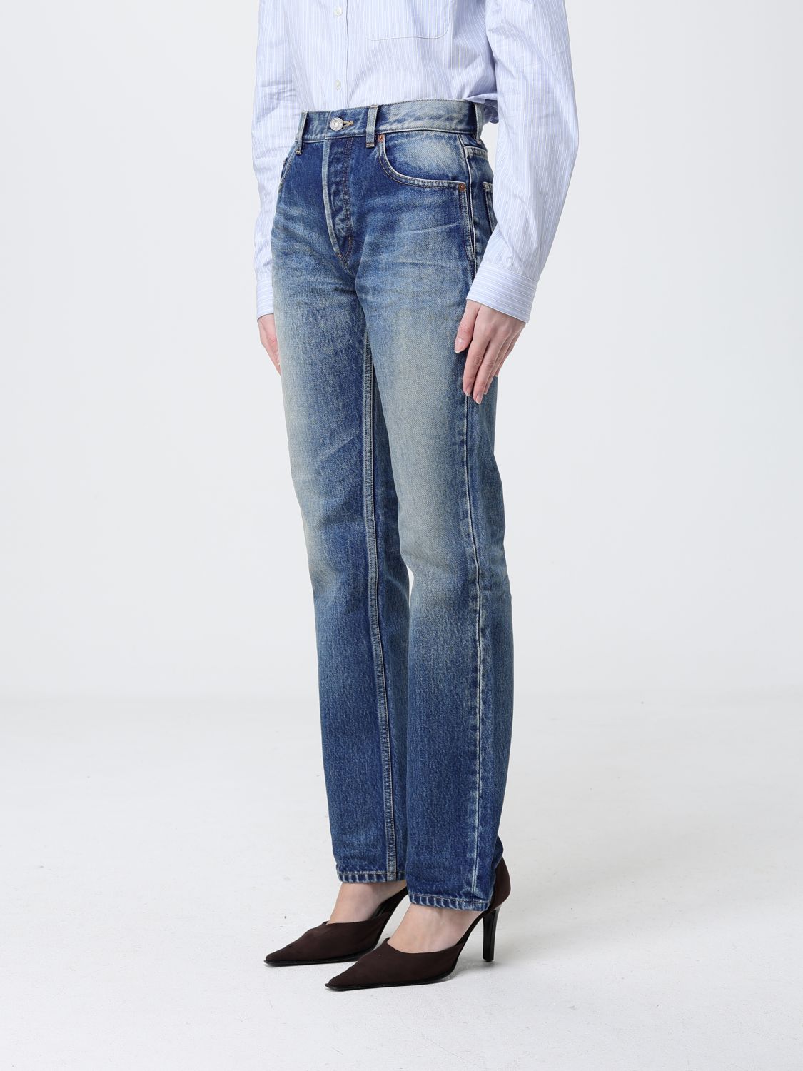Saint Laurent Jeans Woman Blue SAINT LAURENT