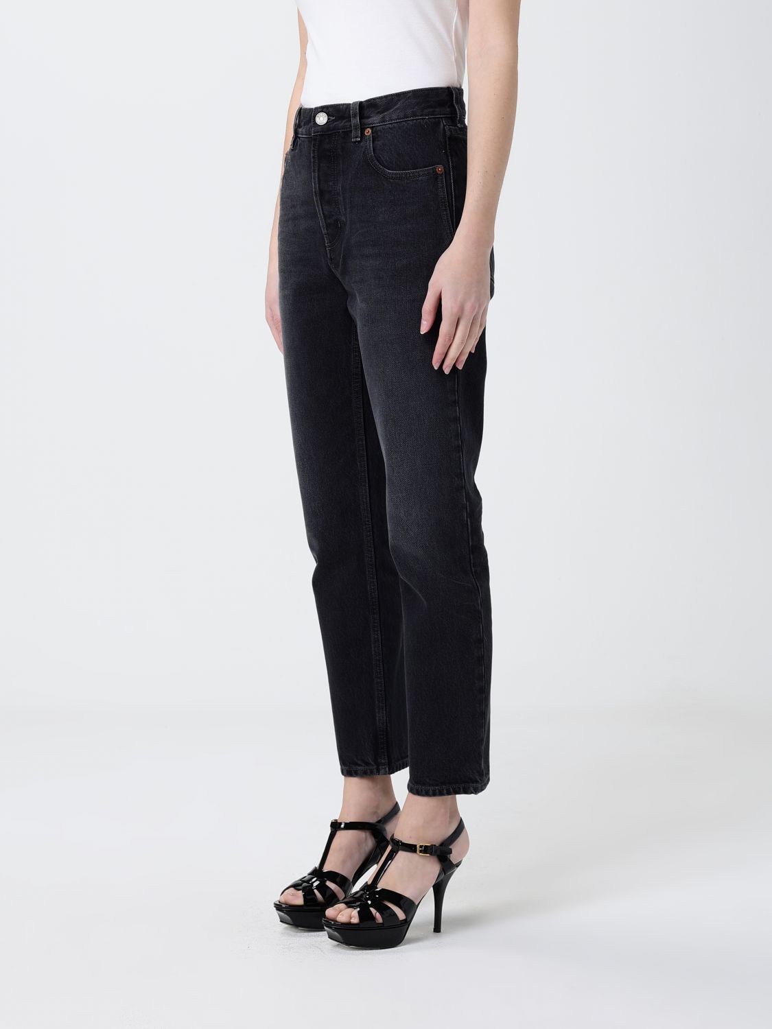 Saint Laurent Jeans Woman Black SAINT LAURENT