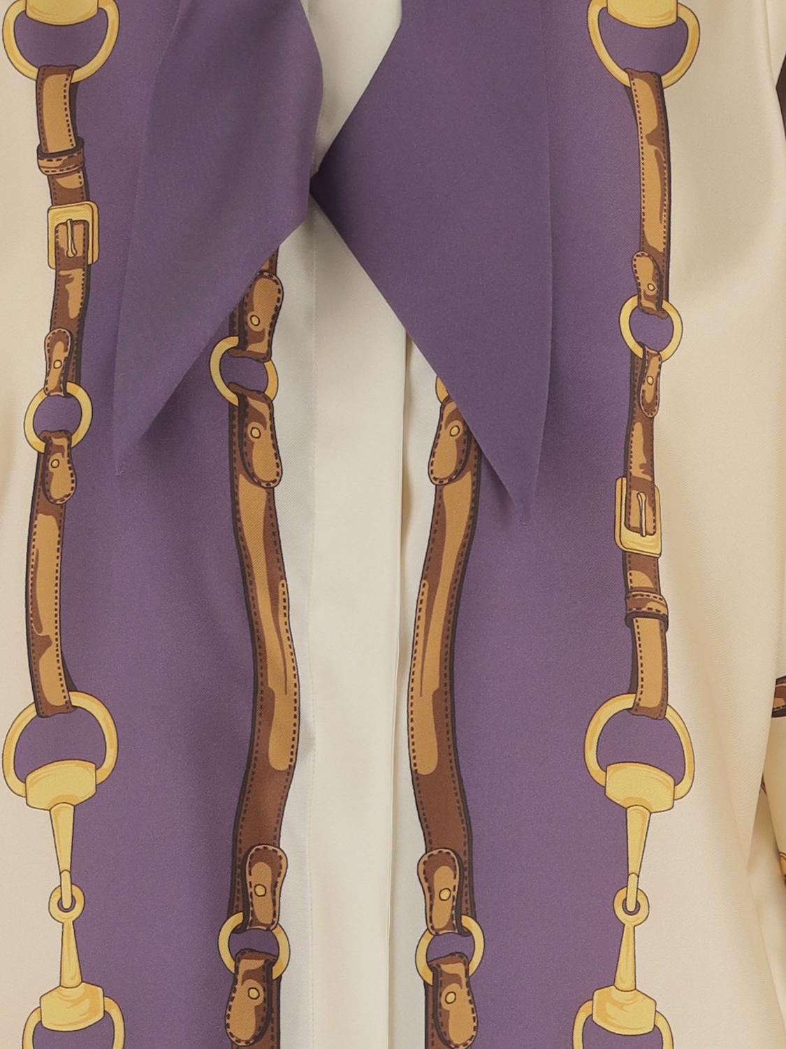 Gucci Women Silk Shirt With Horsebit Print Gucci GUCCI