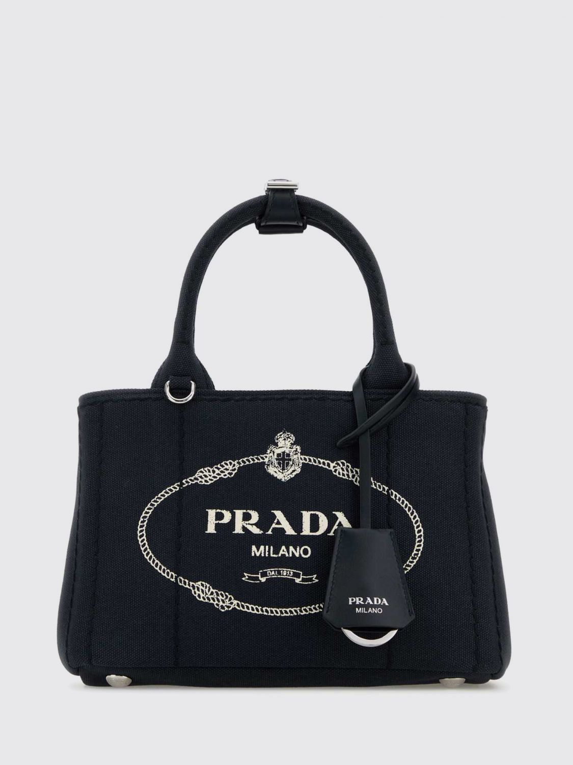 Prada Women Mini Jardinii¨Re Canvas Bag With Printed Logo Prada PRADA