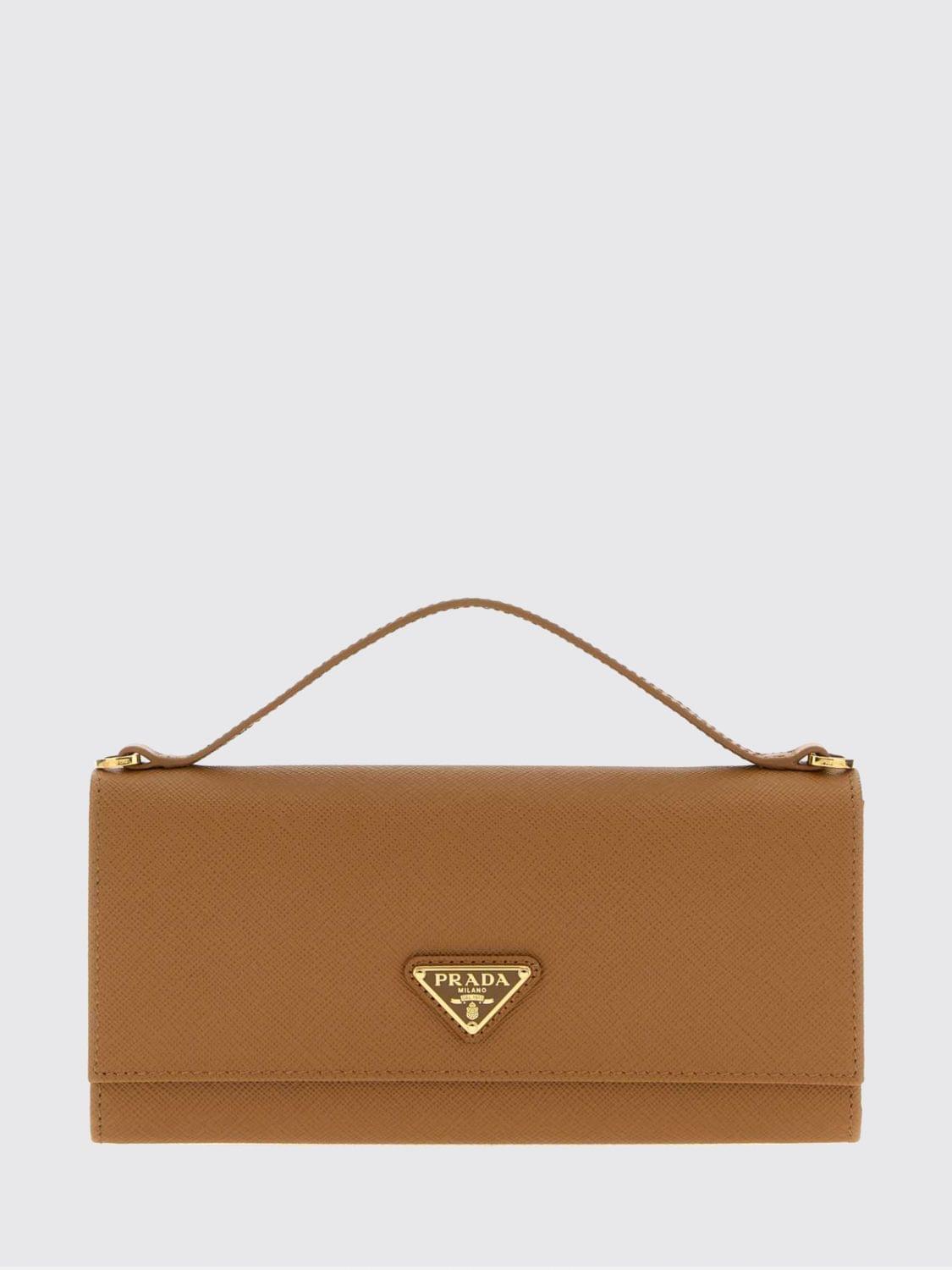 Prada Women Prada Women Saffiano Leather Wallet With Handle Prada PRADA