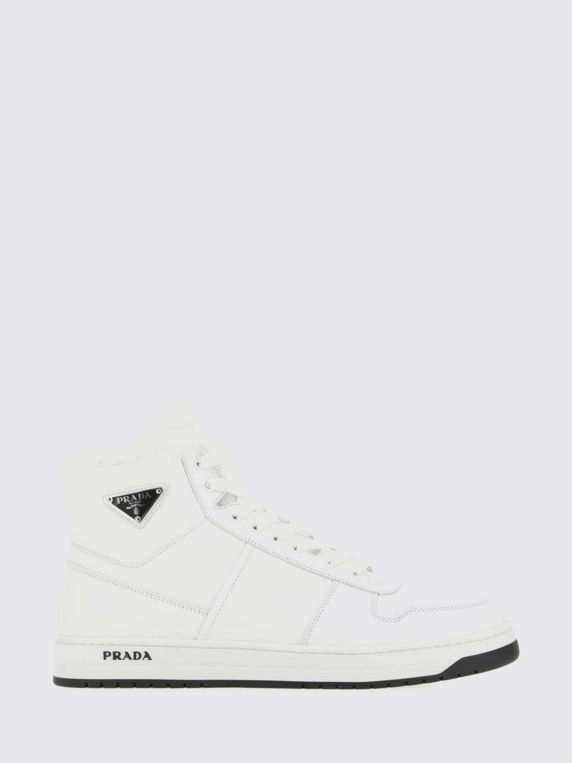 Prada Men Prada Leather High Top Sneakers PRADA