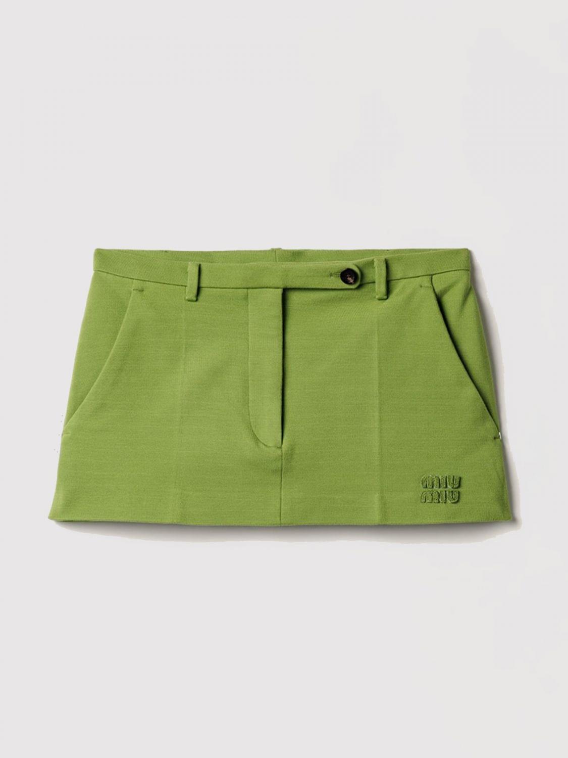 Miu Miu Skirt Woman Green MIU MIU