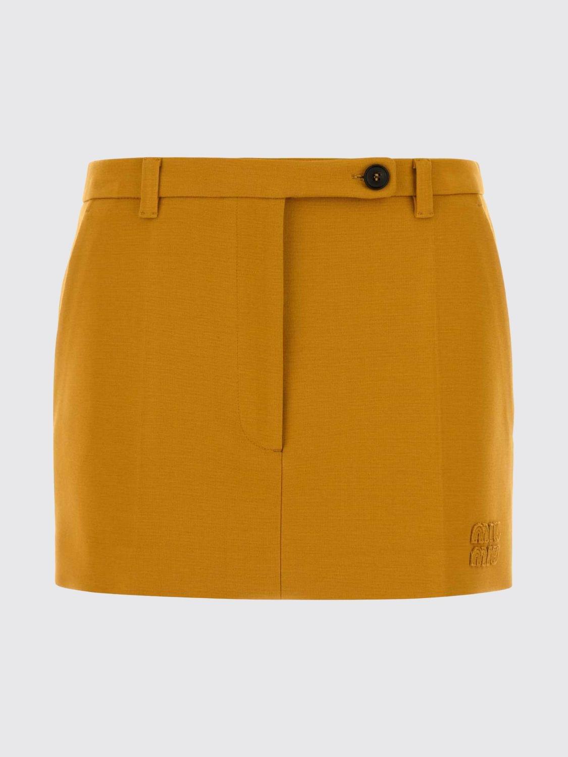 Miu Miu Skirt Woman Mustard MIU MIU