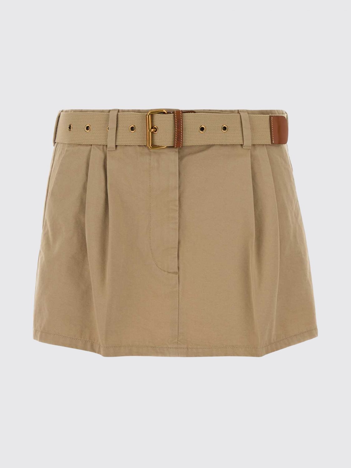 Miu Miu Skirt Woman Beige MIU MIU
