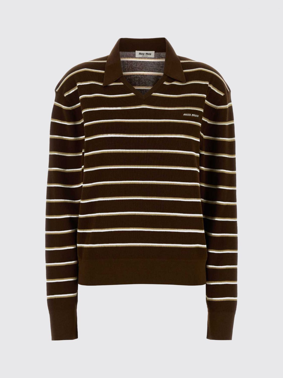 Miu Miu Polo Shirt Woman Brown MIU MIU