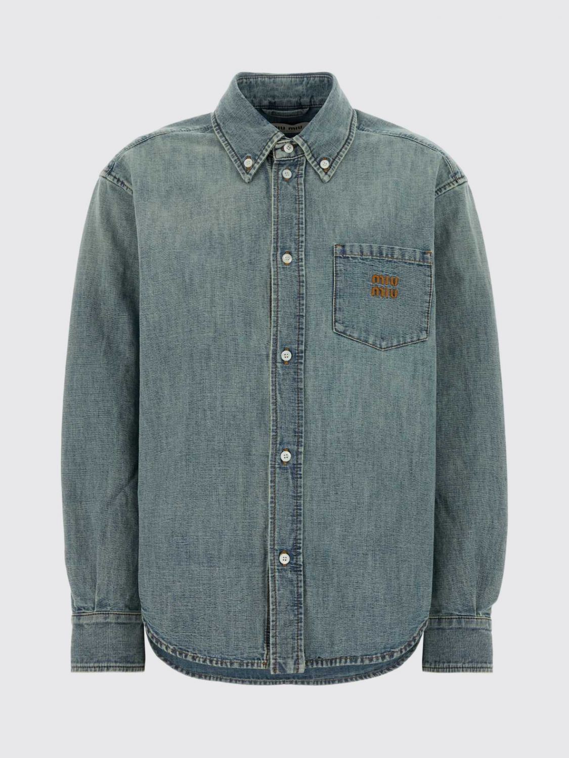 Miu Miu Shirt Woman Sky Blue MIU MIU
