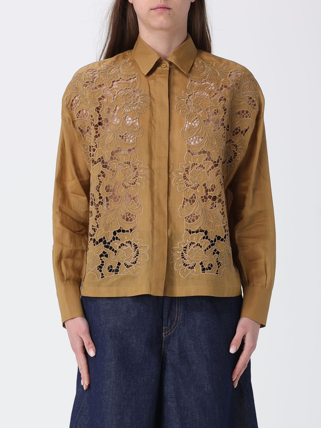 Max Mara Studio Shirt Woman Ocher MAX MARA STUDIO