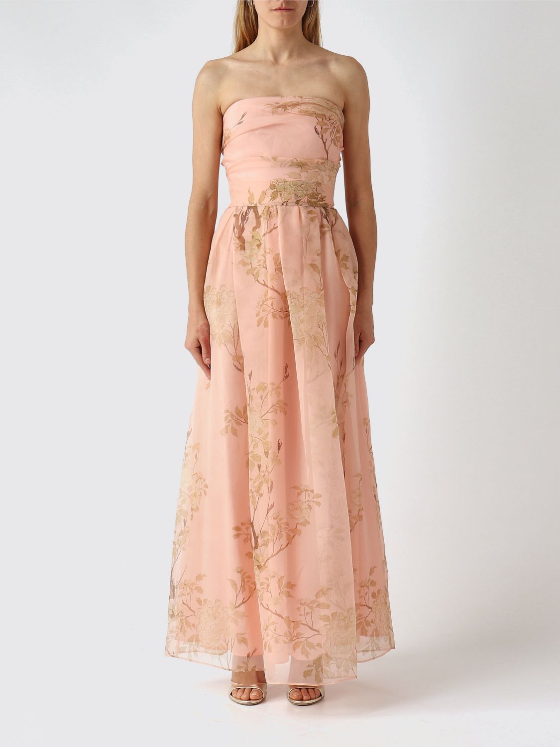 Max Mara Studio Women Silk Dress With Floral Motif Max Mara Studio MAX MARA STUDIO