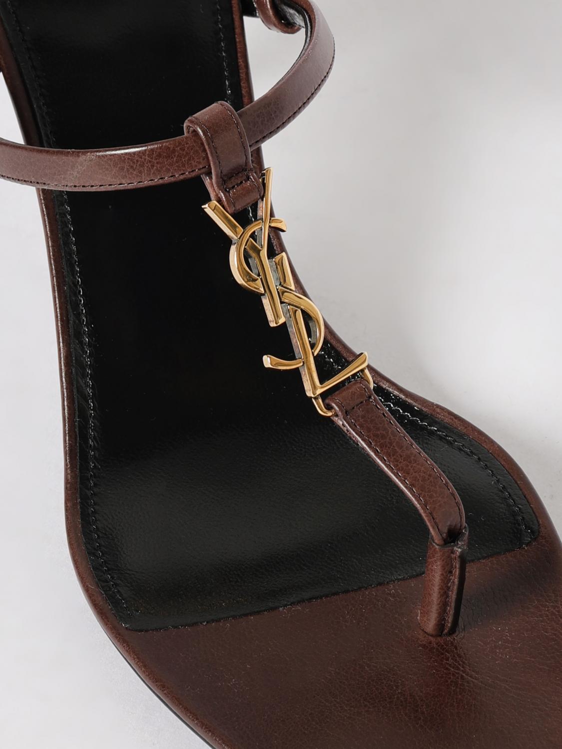 Saint Laurent Heeled Sandal Woman Brown SAINT LAURENT