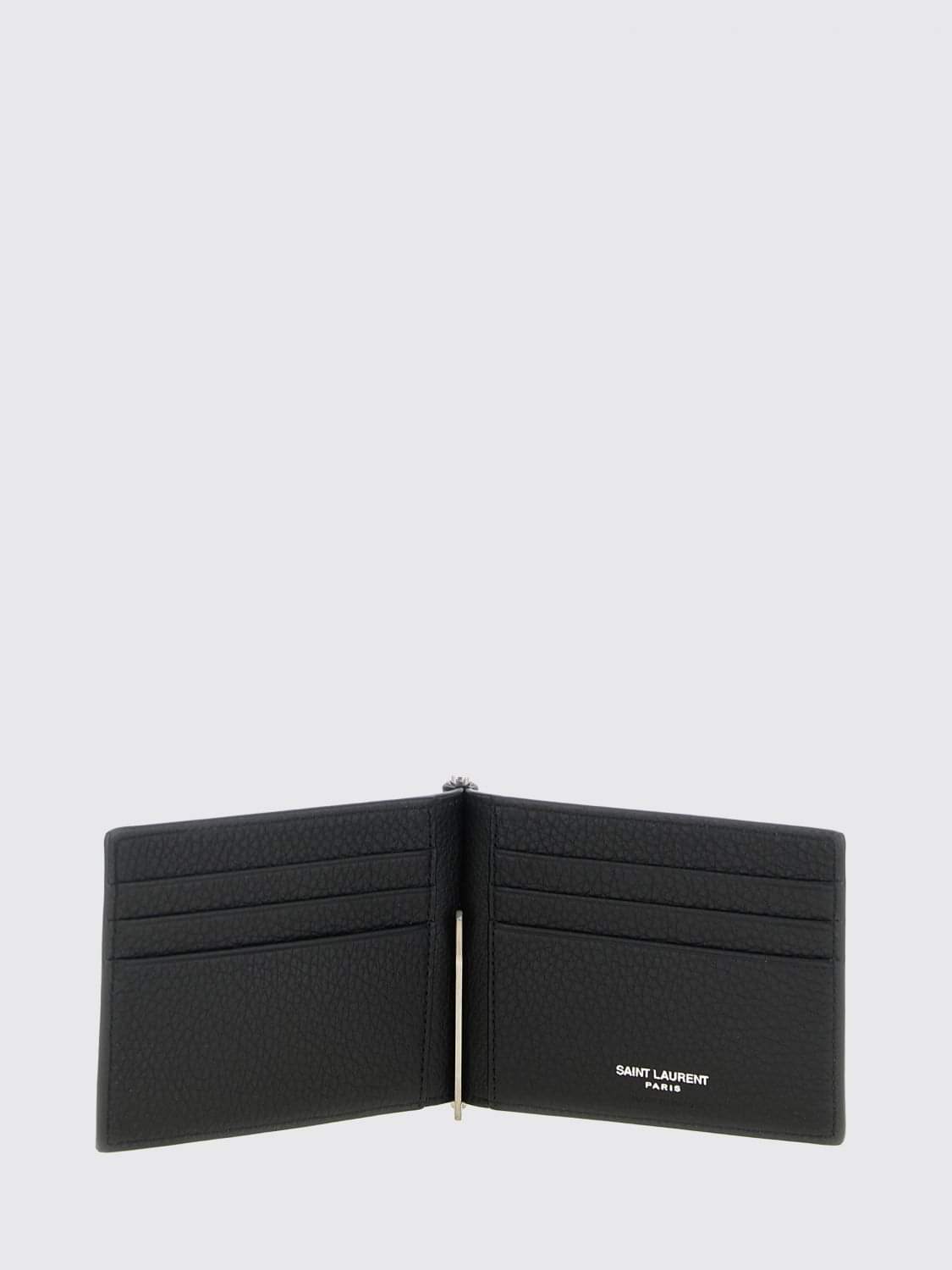 Saint Laurent Men Saint Laurent Men Saint Laurent Tiny Cassandre Grained Leather Wallet SAINT LAURENT