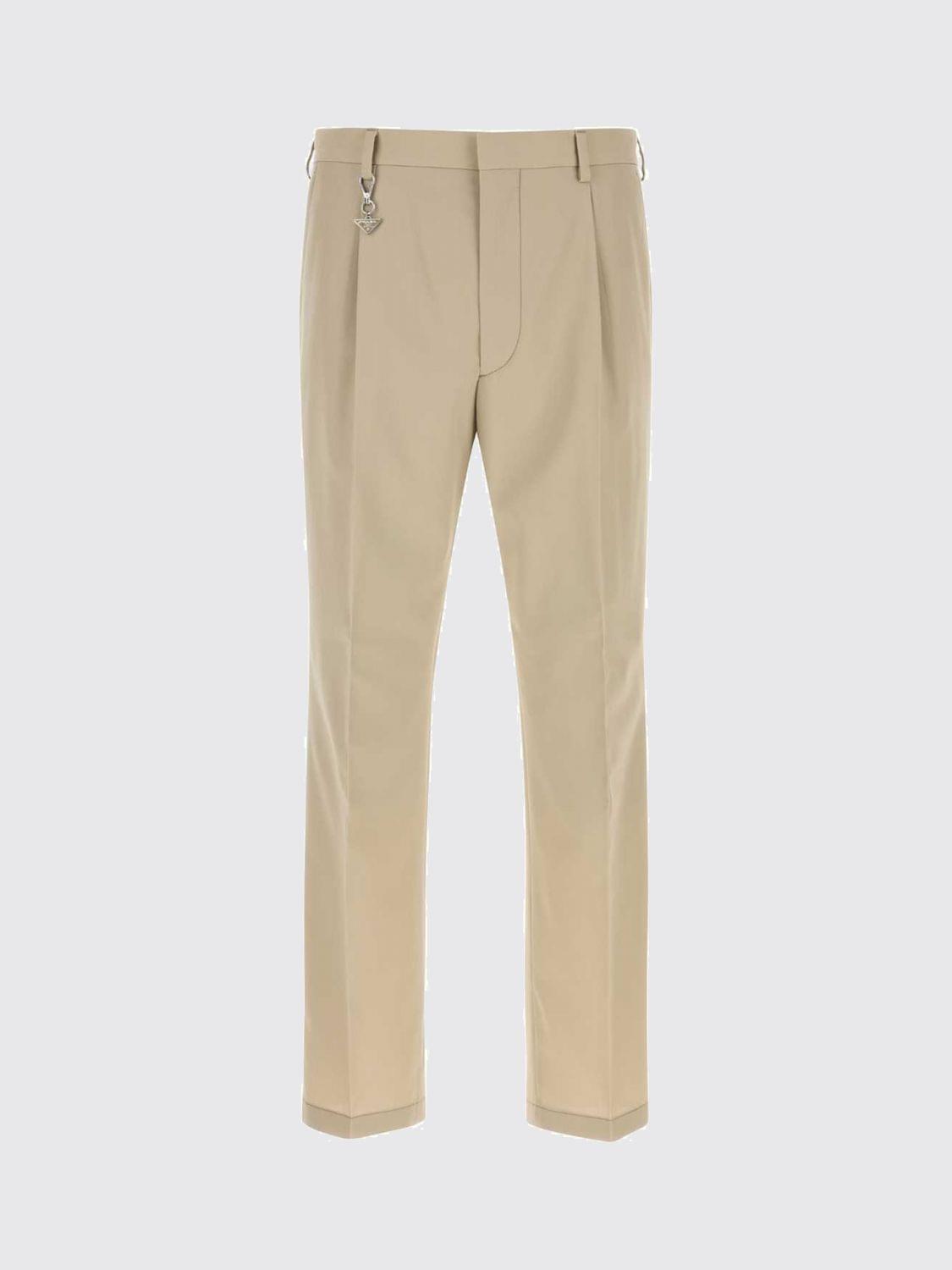 Cotton Chino Trousers With Pleats Prada PRADA