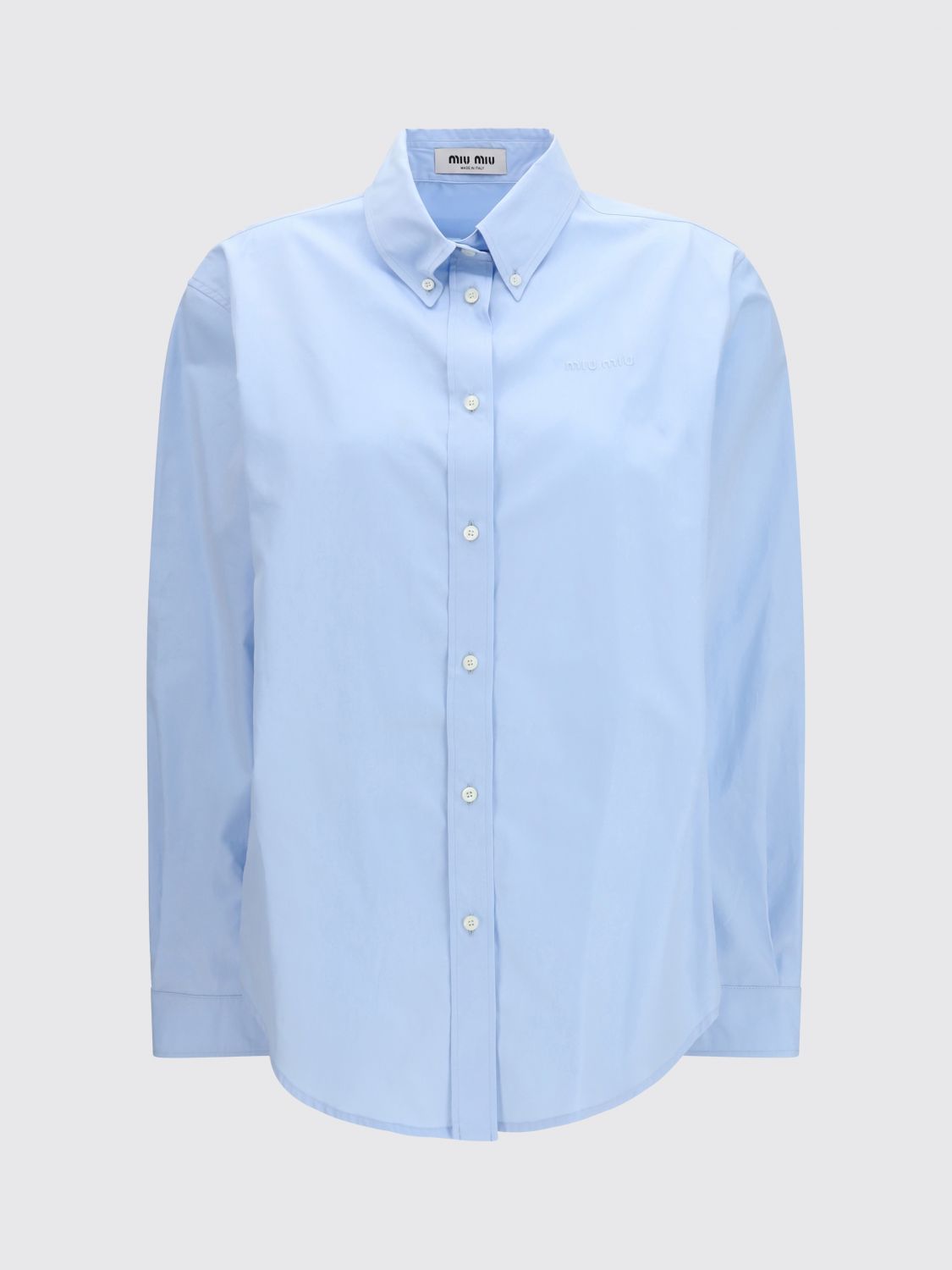 Miu Miu Shirt Woman Gnawed Blue MIU MIU