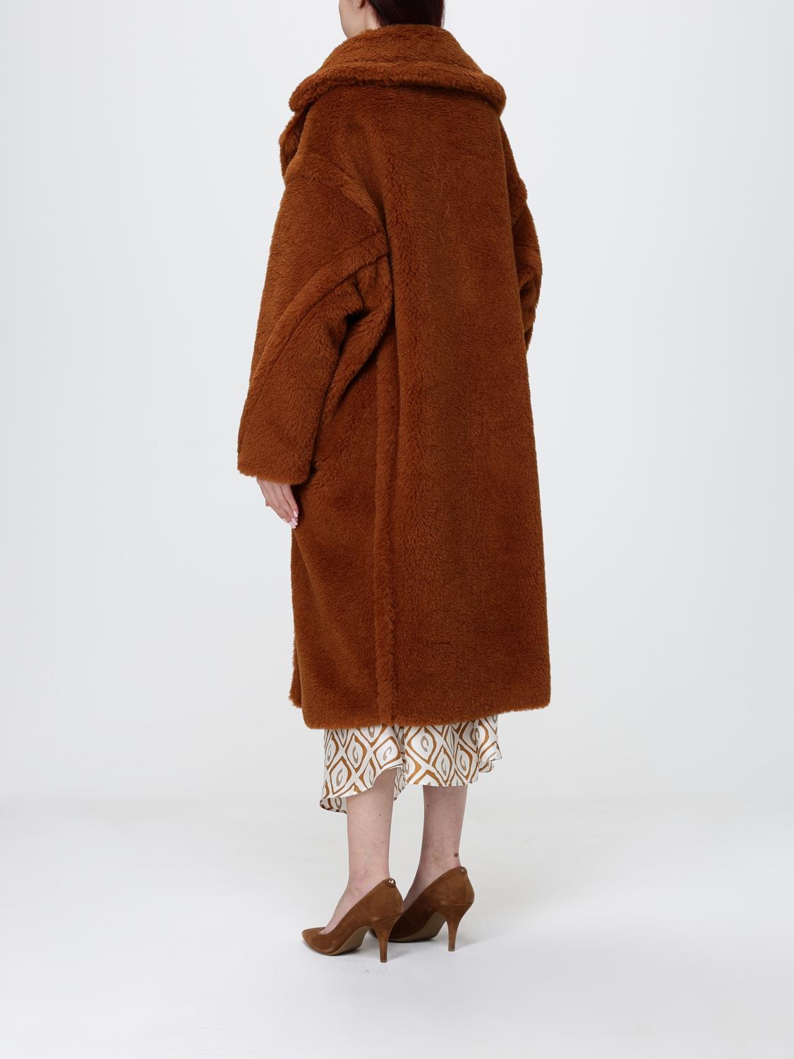 Max Mara Fur Coat Woman Brown MAX MARA