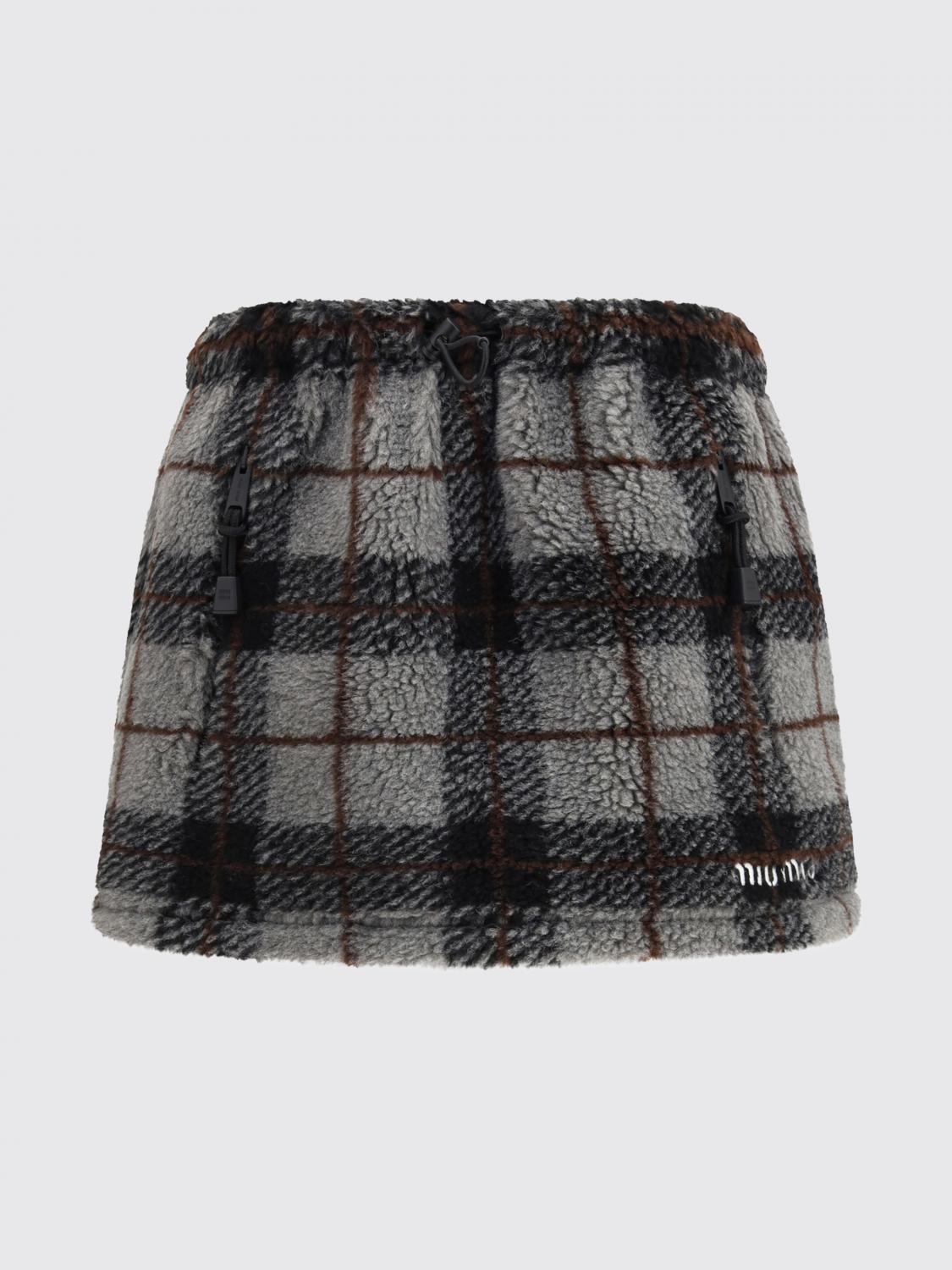 Miu Miu Skirt Woman Grey MIU MIU