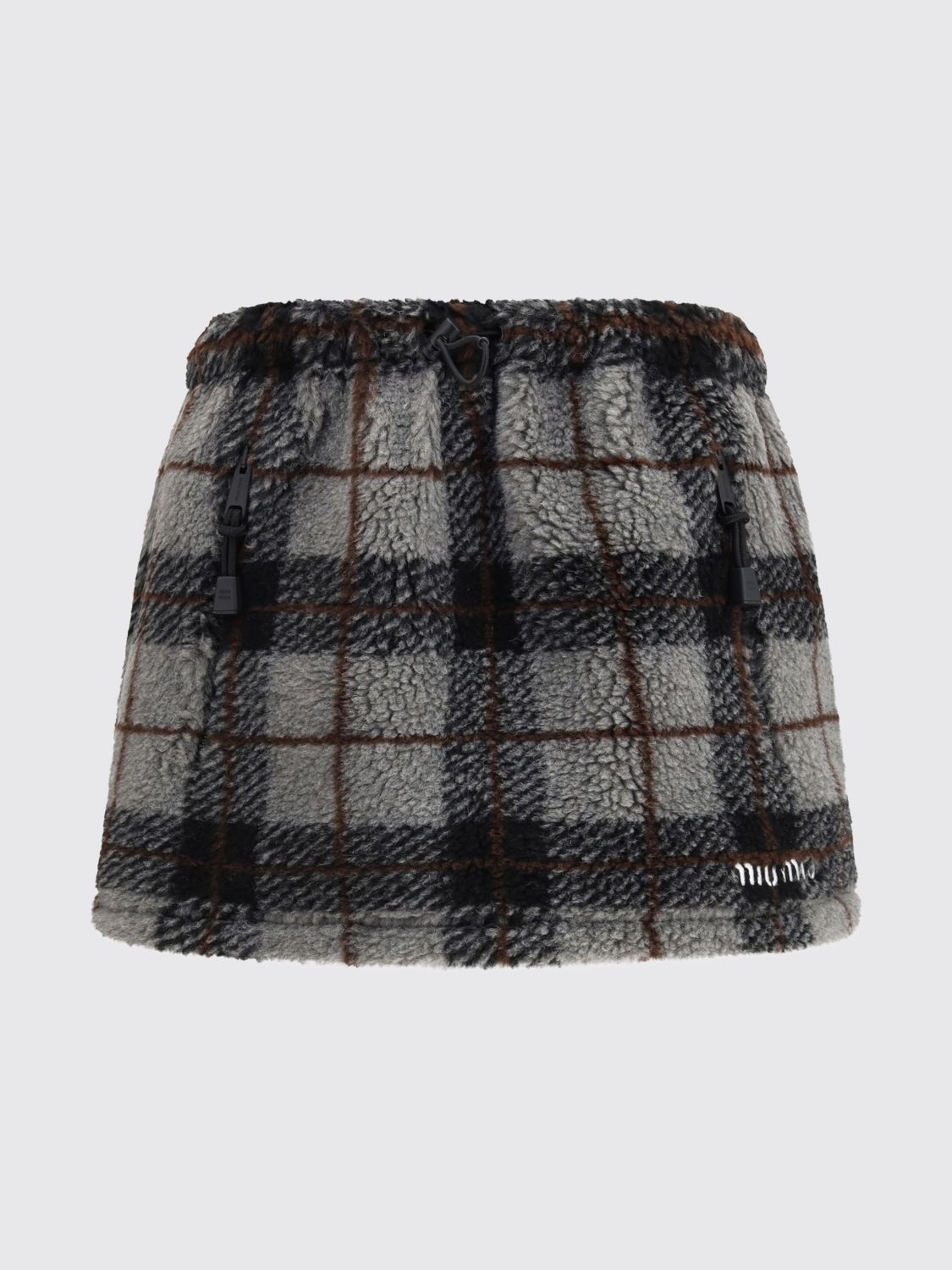 Miu Miu Women Tartan Wool Blend Skirt Miu Miu MIU MIU