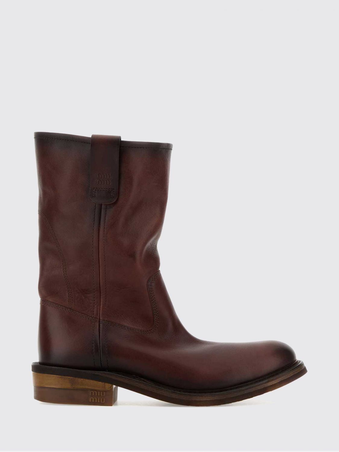 Miu Miu Boots Woman Coffee MIU MIU