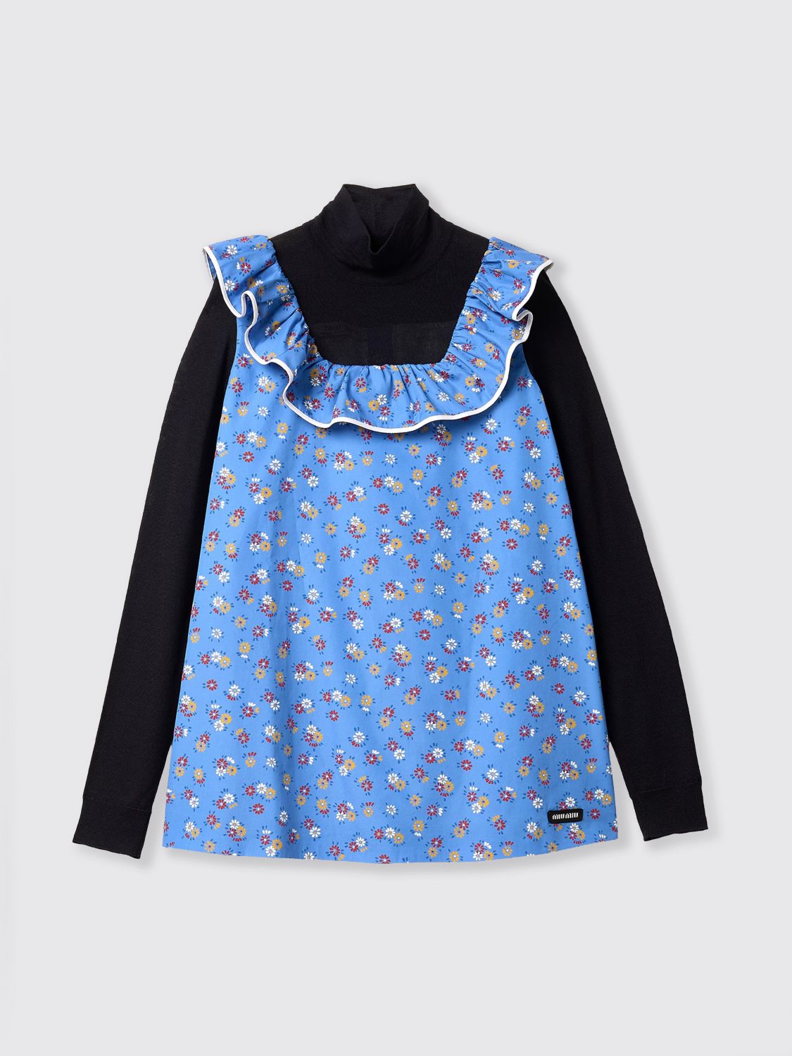 Miu Miu Sweater Woman Gnawed Blue MIU MIU