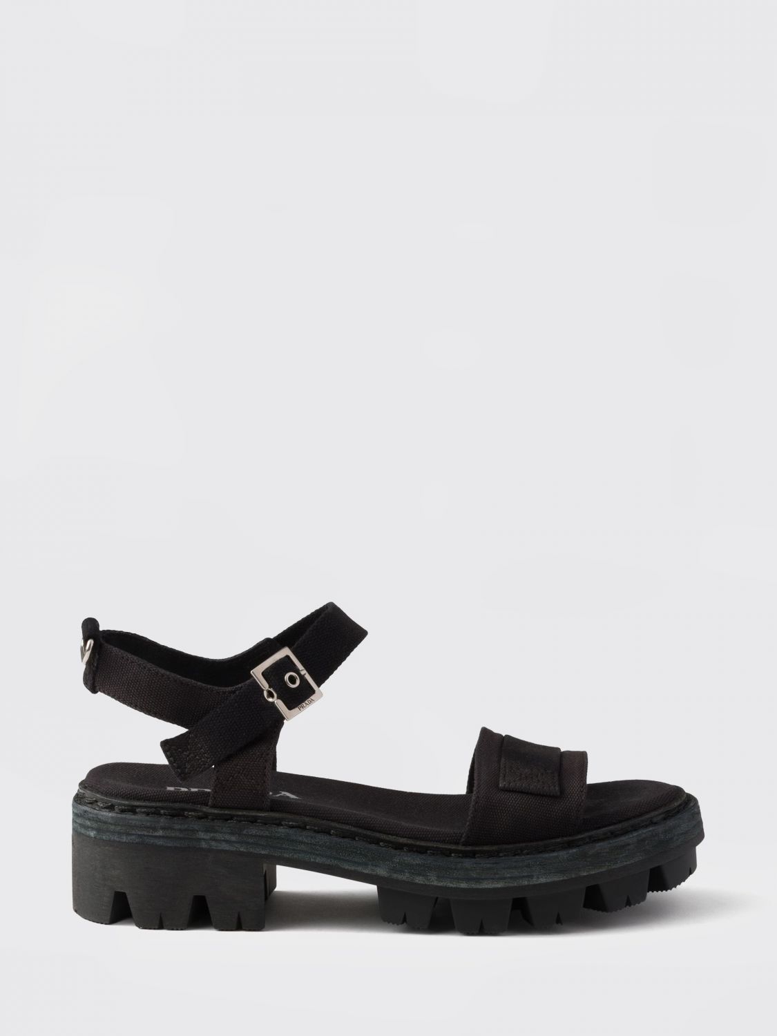 Prada Women Prada Cotton Canvas Sandal PRADA