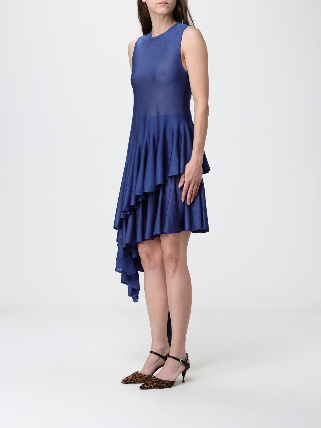 Alai�A Women Crew Neck Asymmetrical Knit Top Alaia In Viscose ALAIA