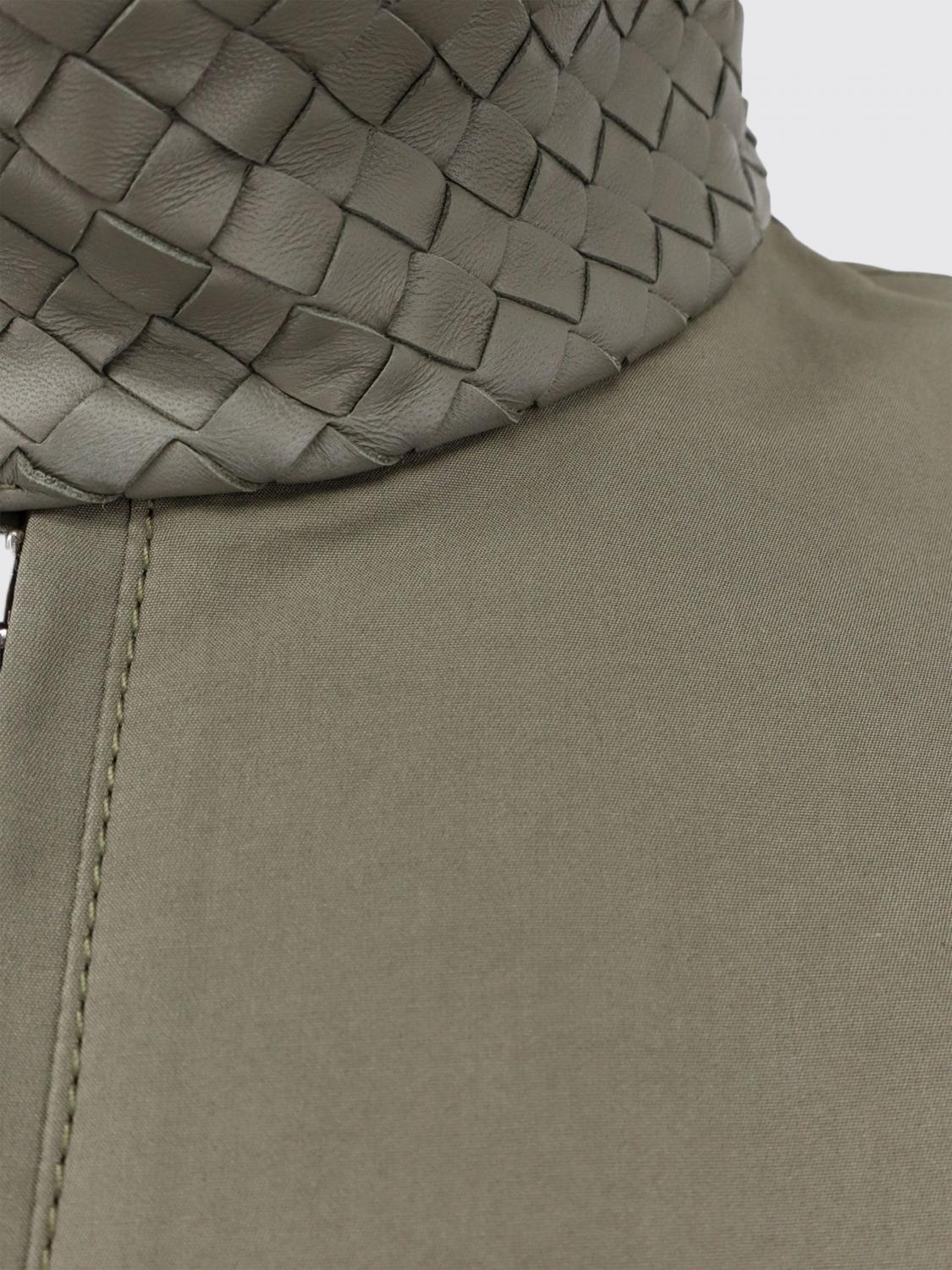 Bottega Veneta Men Cotton And Woven Leather Jacket Bottega Veneta BOTTEGA VENETA
