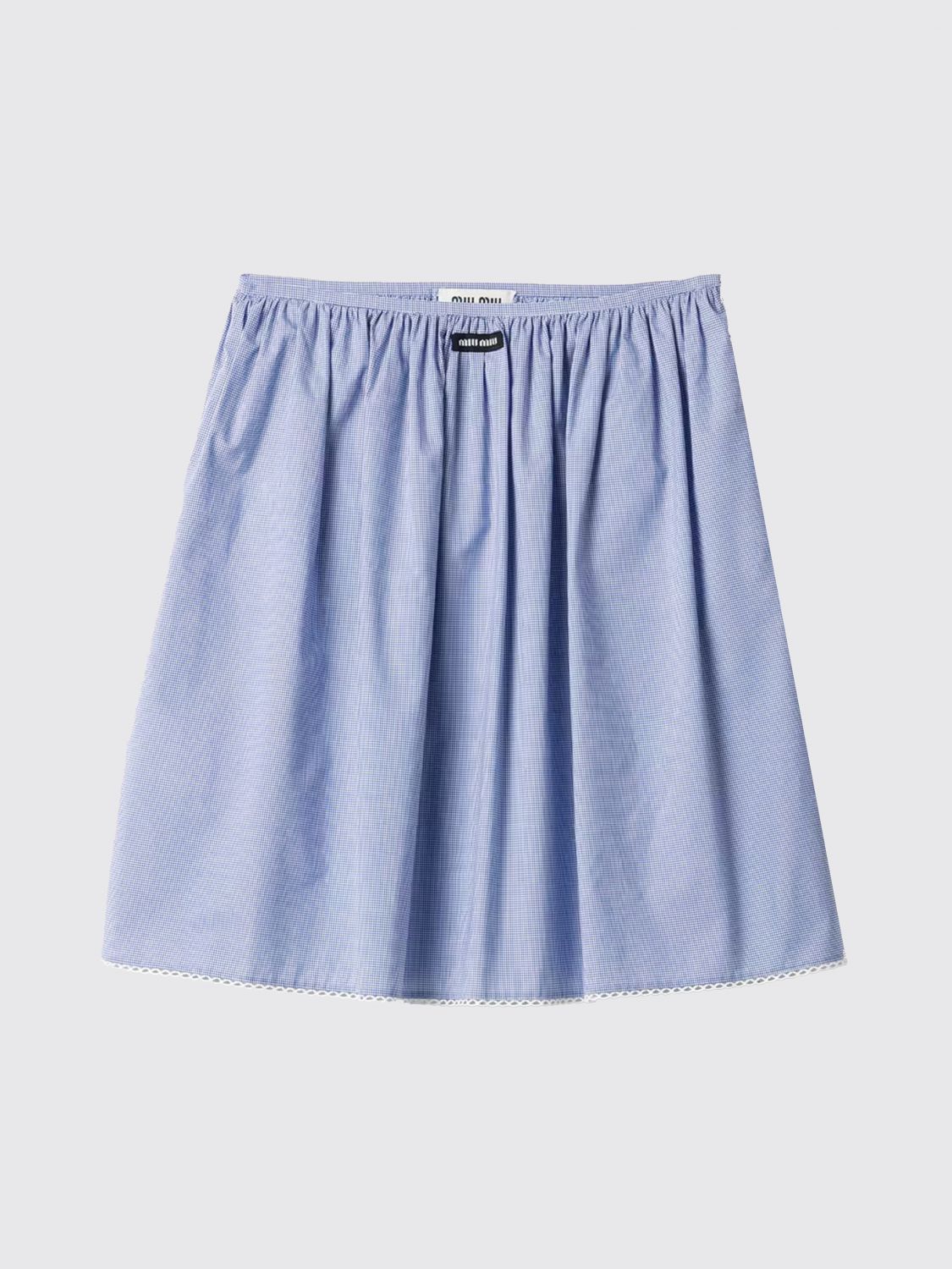 Miu Miu Skirt Woman Gnawed Blue MIU MIU