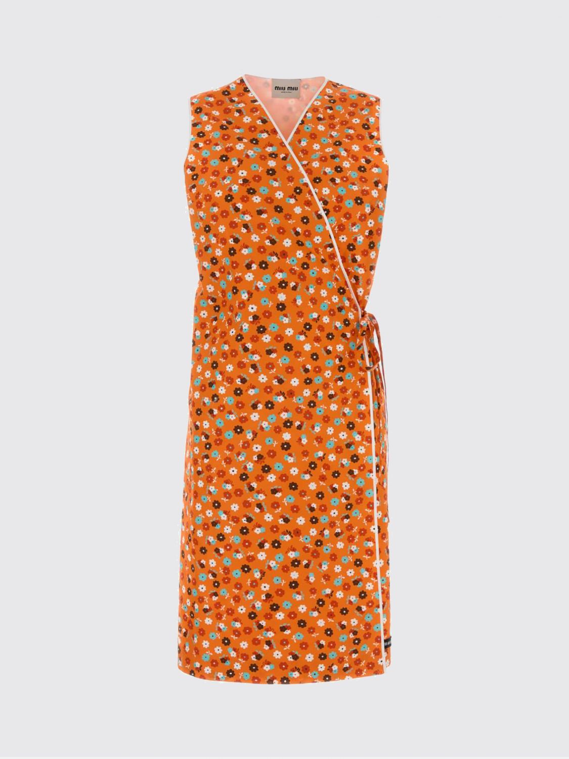 Miu Miu Women Floral Cotton Wrap Dress Miu Miu MIU MIU