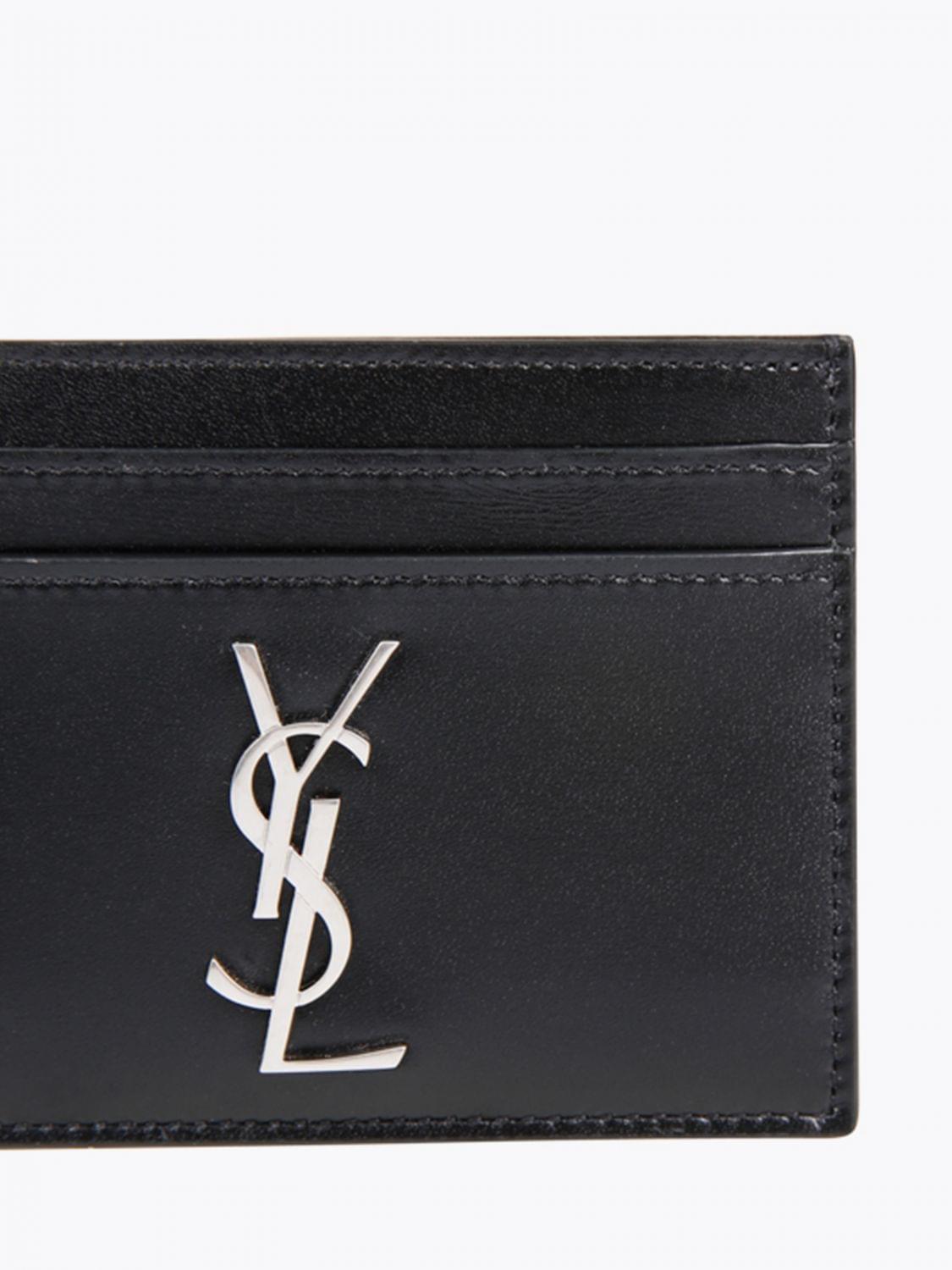 Saint Laurent Men Saint Laurent Men Cassandre Flat Card Holder Saint Laurent In Calfskin With Ysl Monogram SAINT LAURENT