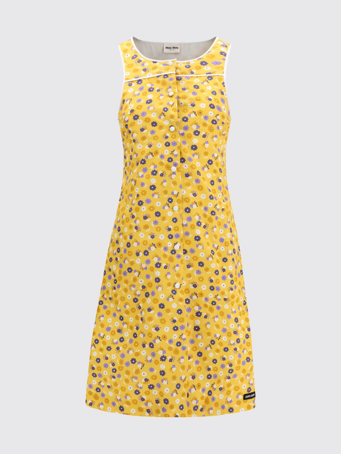 Miu Miu Women Miu Miu Cotton Midi Dress With Floral Print MIU MIU
