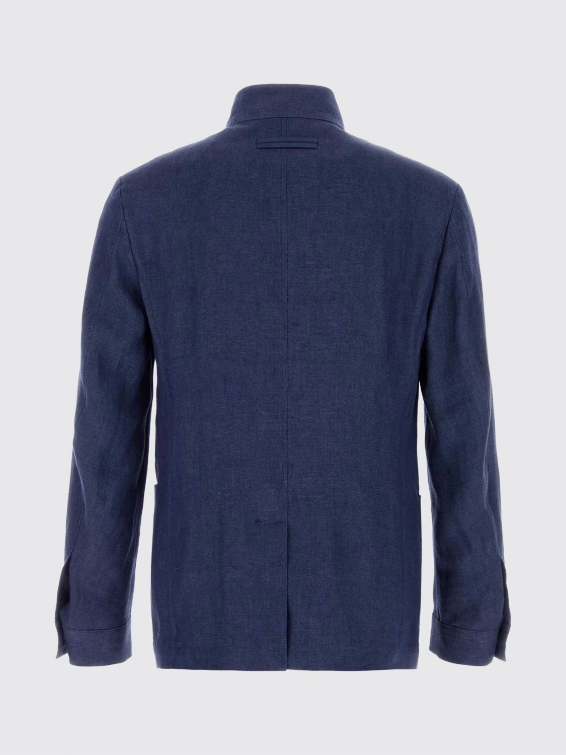 Zegna Men Zegna Linen Jacket With Mandarin Collar ZEGNA