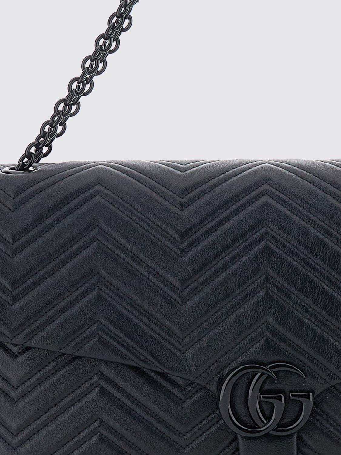 Gucci Women Large Gg Marmont Black Quilted Nappa Shoulder Bag By Gucci GUCCI