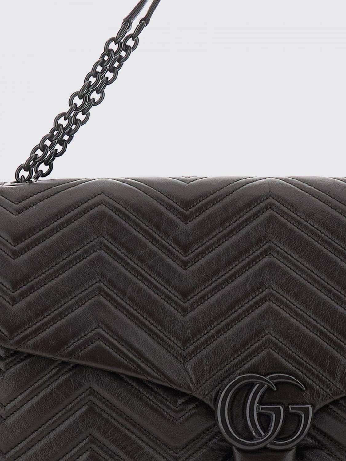 Gucci Women Gucci Women Large Gg Marmont Black Quilted Nappa Shoulder Bag By Gucci GUCCI