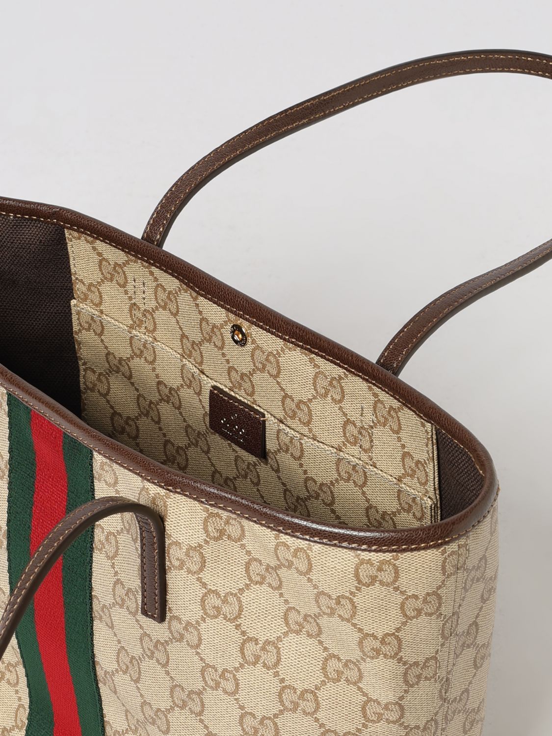 Gucci Women Gucci Small Tribeca Striped Monogram Jacquard Shoulder Bag GUCCI