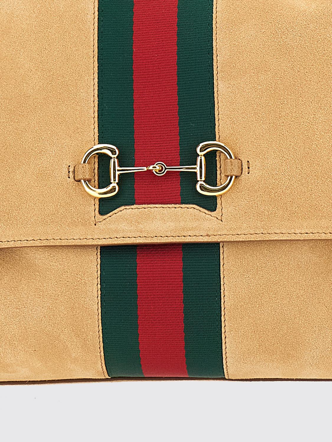Gucci Women Gucci Paparazzo Suede Shoulder Bag With Horsebit Detail And Web Stripe GUCCI
