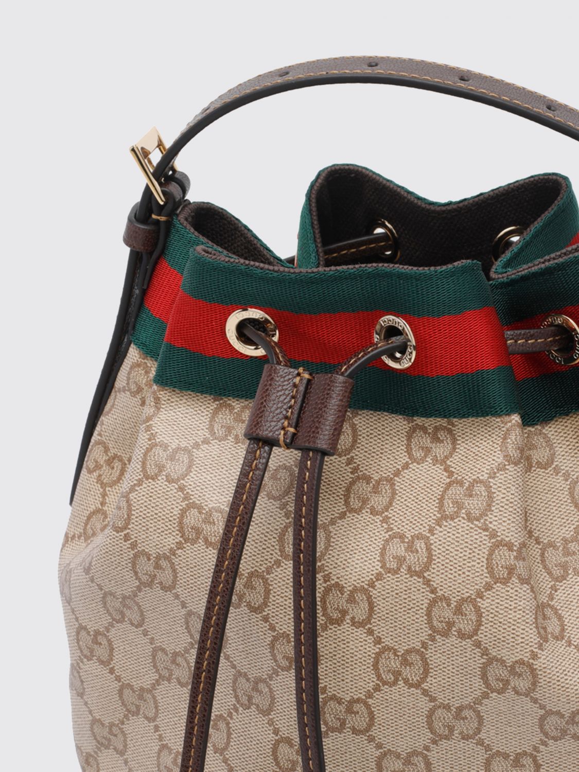 Gucci Women Gucci Venice Mini Gg Monogram Jacquard Fabric Bucket Bag GUCCI