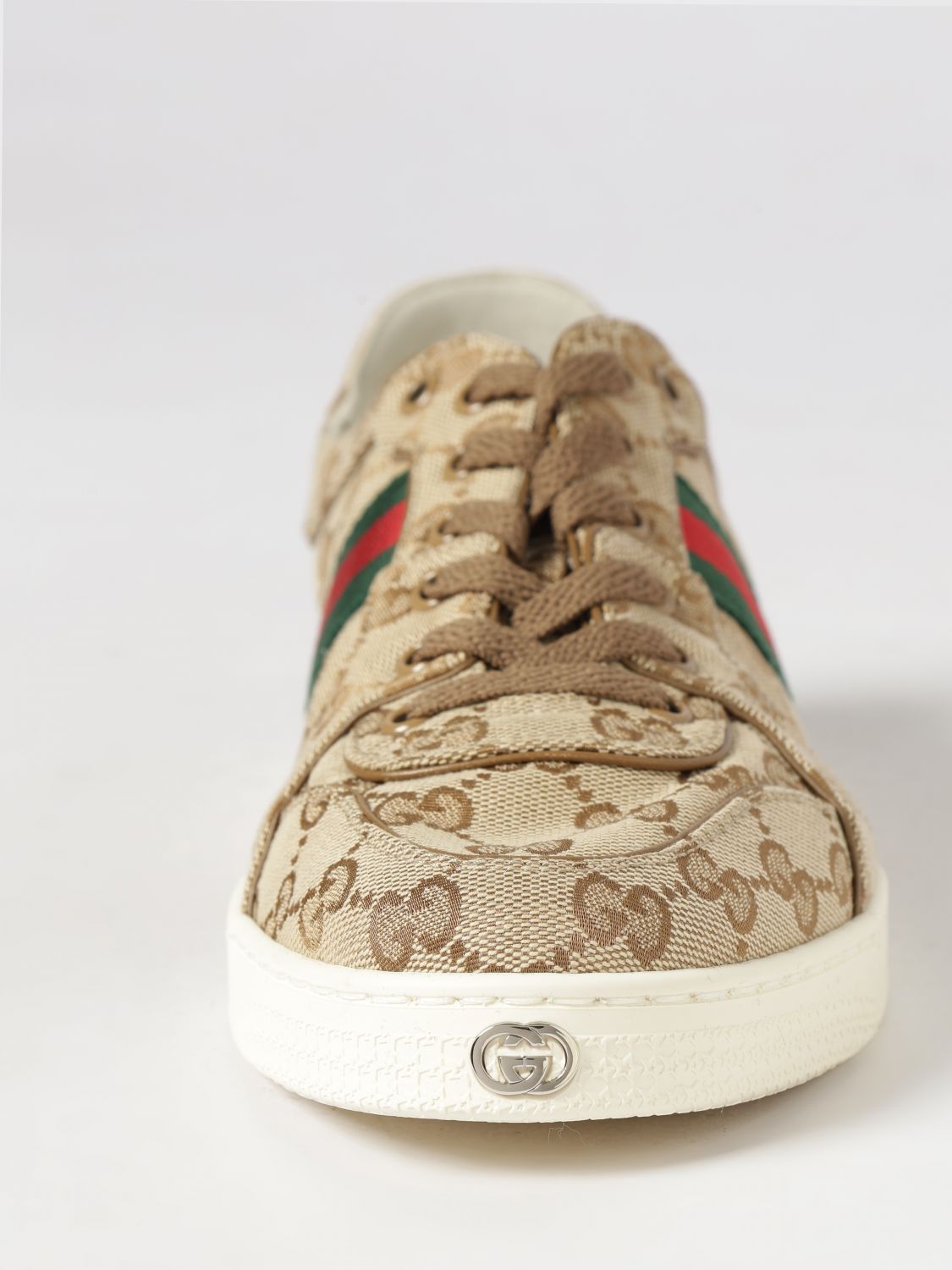 Gucci Men Gucci Stretch Gg Monogram Jacquard Sneakers With Striped Detail GUCCI
