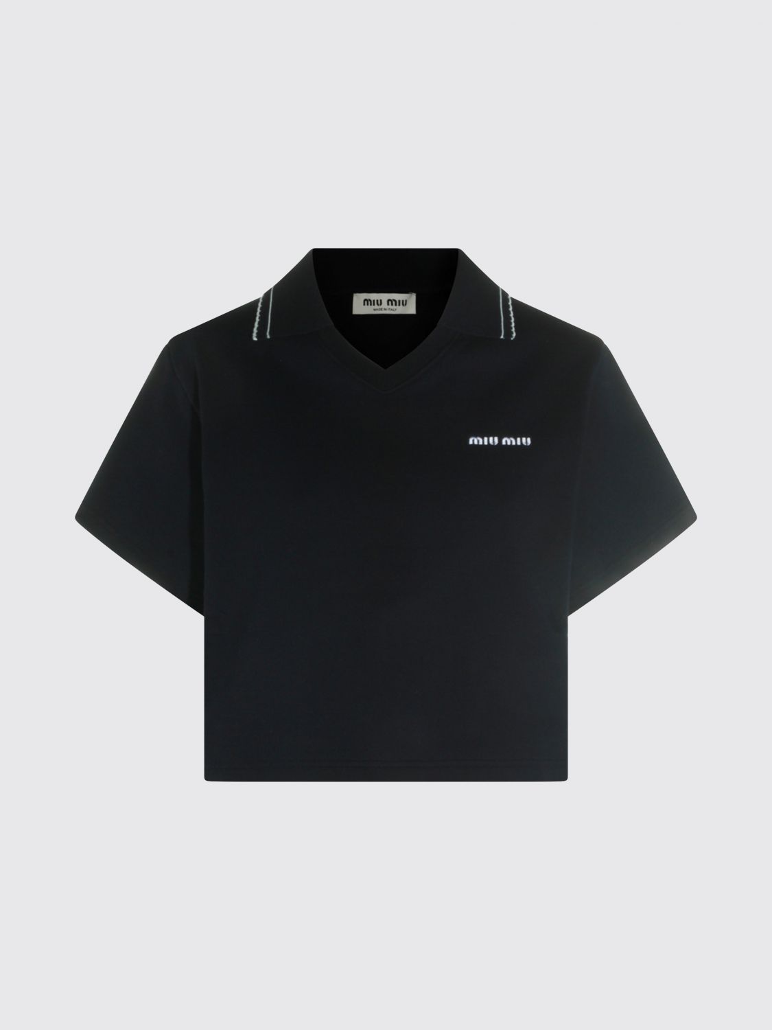 Miu Miu Polo Shirt Woman Blue MIU MIU